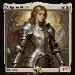 elegant female knight in ornate armor, magic the gathering, intricate, highly detailed, tragic, serene, digital painting, artstation, concept art, smooth, sharp focus, illustration, Unreal Engine 5, 8K, art by artgerm and greg rutkowski and alphonse mucha