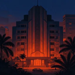costa rica by, mads berg, karolis strautniekas, film noir, stippled light, dramatic lighting, editorial illustration, detailed, fine texture, matte print, art deco, brutalism, dark blue + dark orange, red, black, ( ( habitat 6 7 background ) )