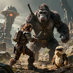 Captain Zapp Brannigan waging gorilla warfare against the Ewoks of Endor.