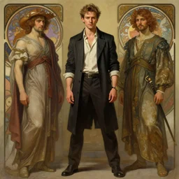 attractive bradley james as lucifer morningstar, whole body in frame, natural lighting, path traced, highly detailed, high quality, digital painting, by gaston bussiere, craig mullins, alphonse mucha j. c. leyendecker