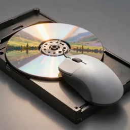 a computer mouse stuck in the disc drive