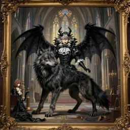 A epic and beautiful rococo painting of a werewolf cursed inside a cathedral. Castlevania style. ultra-detailed. Anime, pixiv, UHD 8K CryEngine, octane render