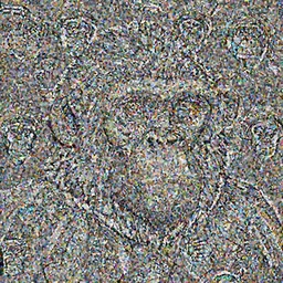 The ape head, rotated left 25 degrees from himself. 3d model polygons