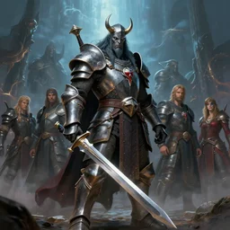 ( ( ( half length portrait of armored githyanki warrior holding his silver sword, in the astral plane ) ) ), d & d, fantasy, medieval, greg rutkowski, frank frazetta, alexandre chaudret, boris vallejo, michael whelan, miro petrov, hr giger, magali villeneuve, donato giancola