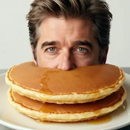 a pancake with jeff goldblum's eyes