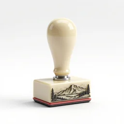 ivory rubber stamps, stylized 3d render, isolated on a pure white background, centered, entire object in frame, sharp focus, soft studio lighting