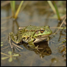 Victorian Photograph of a frog in a swamp