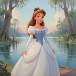 a portrait of a princess in an animated disney movie, backwater bayou, oil painting, pale colors, high detail, 8 k, wide angle, global illumination, trending on artstation,