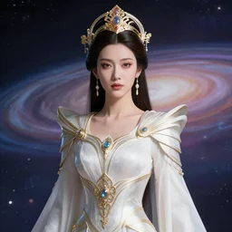 portrait of the powerful empress of the solar system in the style of finnian macmanus. glowing, ornate and intricate linework, stunning, dynamic lighting, ultrafine and hyperdetailed.