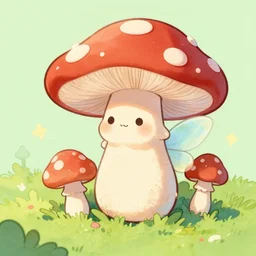 a cute drawing of a mushroom fairy