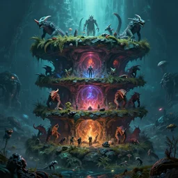 6 th layer of abyss, monsters, landscape, 4 k _ ultra