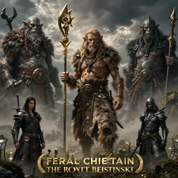 feral chieftain concept, beksinski, ruan jia, the hobbit orc concept, dark soul concept