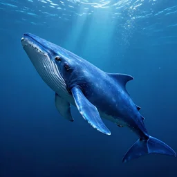 photorealistic picture of a blue mystical leviathan