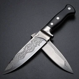 high res damascus steel knife 4k