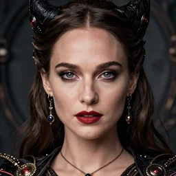 natalie portman, evil witch, lord of the rings, tattoos, decorative ornaments, greg rutkowski, perfect face, fine details, realistic shading, photorealism