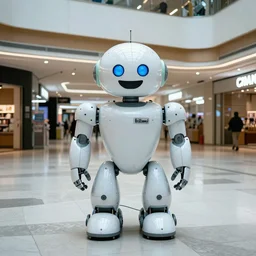 camera footage of a Large Spot Robot in an abandoned shopping mall, high exposure, dark, monochrome, camera, grainy, CCTV, security camera footage, timestamp, zoomed in, fish-eye lense, Robot, Drone, Titan,