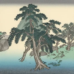 photo, flocking japanese woodblock print.