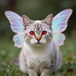 katze rote augen feenflügel