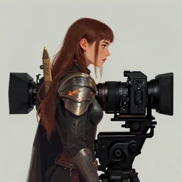 film camera : side profile portrait by thomas blackshear, imogen poots as paladin, 5 4 k rtx hdr volume light concept studio matte painting digital illustration fanart artstation by artgerm, lawren harris, eve ventrue, sherree, ilya kuvshinov, magali villeneuve, jeremy lipkin, rob rey, christophe vacher