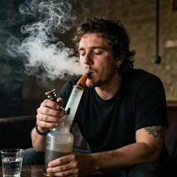 nick wild smoking a bong