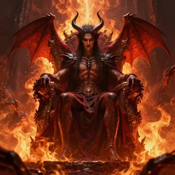 satan on his throne, hell, hellfire digital art, trending on artstation, 4 k, masterpiece