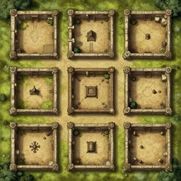 dungeon map by dysonlogos, nine rooms, map of osr dungeon, 1 0 foot,