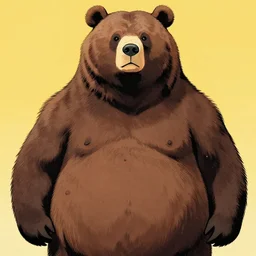 large half bear half african man, in the style of yoji shinkawa
