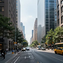 street view of a city in 2050