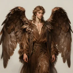 tyler posey as an angel. brown feathers. long robes. digital painting, detailed, 8 k, trending on artstation, smooth, sharp focus artwork by mark arian, artgerm, mark keathley, greg rutkowski