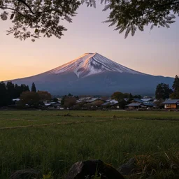 beautiful japanese landscape during magic hour