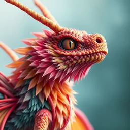 close up profile of a colourful fuzzy, flowery, elegant, kaiju moth dragon, alphonse mucha, rhads, ross tran, artstation, artgerm, octane render, 1 6 k