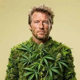 portrait of clint eastwood made of plants, only cannabis, weed + + + + + + + + + + + + + + + +