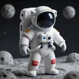 astronaut on the moon, in the style of clash of clans, 8 k, shallow depth of field, intricate detail, 3 d render,