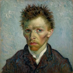 self - portrait painting of vincent van goth, emo goth boy, by van gough