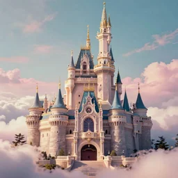 tall intricate baroque kawaii castle in the clouds, faded effect, detailed, vaporwave colors, by artgerm, artgerm art,
