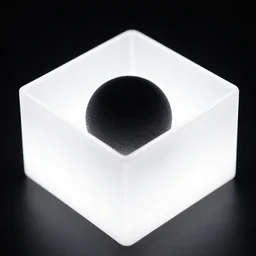 the blackest object in the universe, inside a bright white box