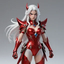 angry valkiry, full body, intrincate, red and white,  glitter, depth of field, 8k, hyper detailed, trending on artstation