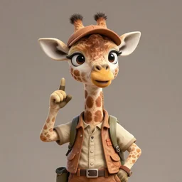 A adorable whimsical giraffe wearing adventurer's clothing, expressive pose, highly detailed, digital painting, artstation, concept art, smooth, sharp focus, studio light, by Justin Gerard,