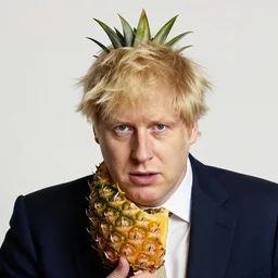 portrait of boris johnson as a pineapple