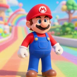Movie still of Emma Watson in Mario Cart Rainbow Road, live action