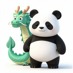 hybrid animal of a dragon and panda