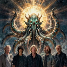 atmospheric portrait of cthulhu by kuldar leement and ruan jia and brad rigney and micha karcz and brad rigney