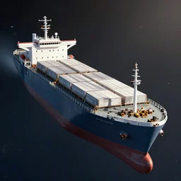 a cargoship in space. realism, detailed spaceship, digital illustration, hard lighting, adventurous, hard - scifi, atmospheric lighting, 8 k, octane render. by makoto shinkai,, james jean, andrei riabovitchev, marc simonetti, krenz cushart, sakimichan, d & d trending on artstation, digital art.