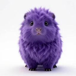 fluffy violet, high detail photograph, full body, isolated on a pure white background, centered, entire subject in frame, sharp focus, soft studio lighting