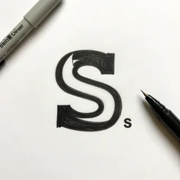 a sharpie drawing of a logo for company s. s.