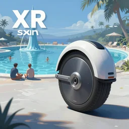 concept art of a onewheel xr near sxm lagoon, by aenaluck, artgerm and roberto ferri and greg rutkowski, blue and white tones, digital painting, artstation, concept art, smooth, sharp foccus ilustration hq - h 7 6 8