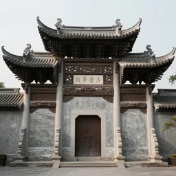 old Chinese building, matte paint, 4k