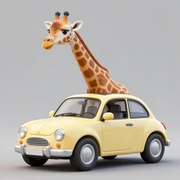 giraffe car, vroom vroom