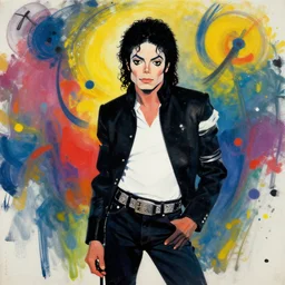 Michael Jackson in the style of Kandinsky