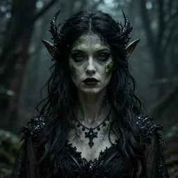 stunning Gothic goddess of dryad beauty, dark and mysterious, atmospheric, ominous, eerie, cinematic, Epic, 8k, 4k, ultra detail, ultra realistic, rendered by awesomeness